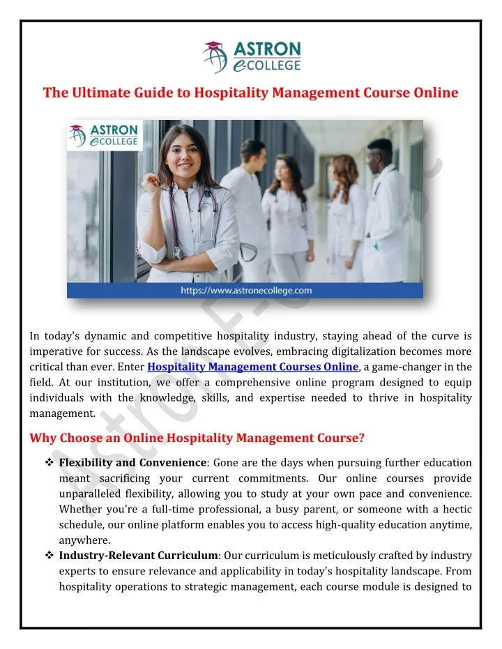 the ultimate guide to hospitality management