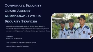 Corporate Security Guard Agency Ahmedabad, Best Corporate Security Guard Agency