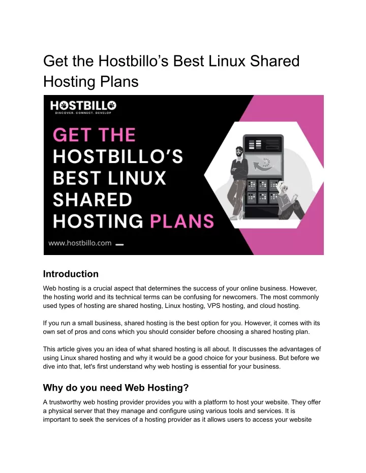 get the hostbillo s best linux shared hosting