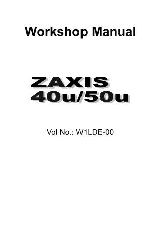 HITACHI ZAXIS 40U EXCAVATOR Service Repair Manual