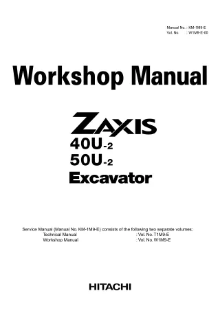 HITACHI ZAXIS 40U-2 EXCAVATOR Service Repair Manual
