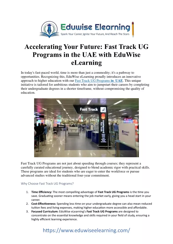 accelerating your future fast track ug programs