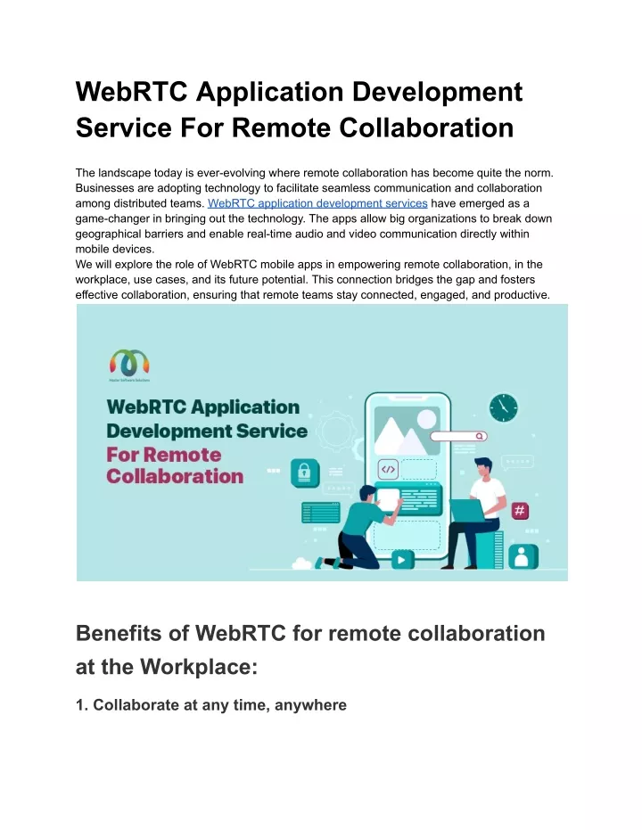 webrtc application development service for remote