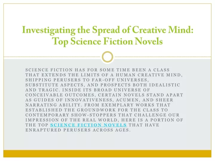 investigating the spread of creative mind top science fiction novels