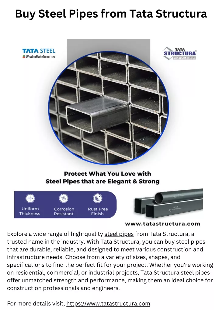 buy steel pipes from tata structura
