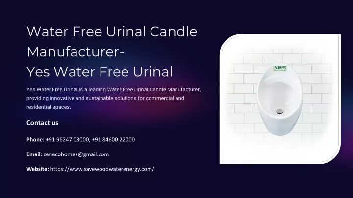 water free urinal candle manufacturer yes water