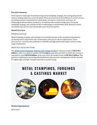 Metal Stampings, Forgings & Castings Market: Understanding Market Segmentation