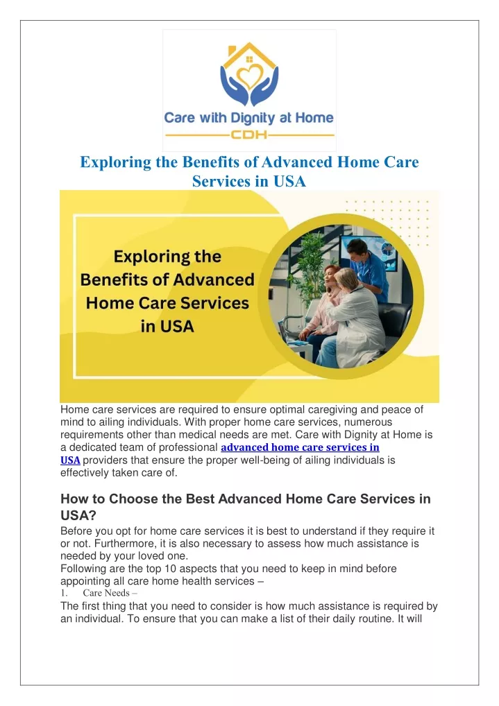 exploring the benefits of advanced home care