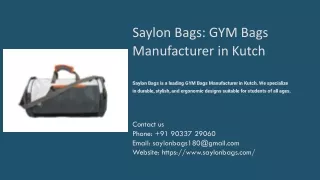 GYM Bags Manufacturer in Kutch, Best GYM Bags Manufacturer in Kutch