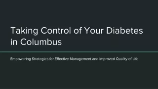 Taking Control of Your Diabetes in Columbus