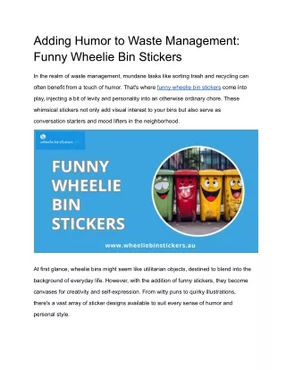 funny wheelie bin stickers