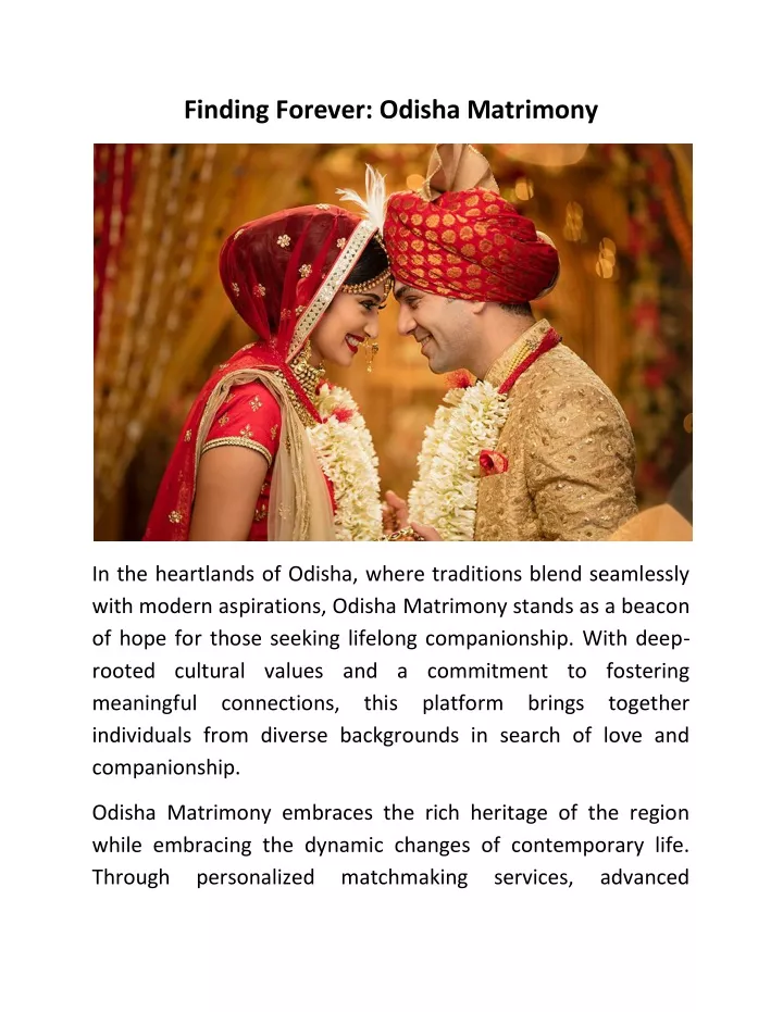 finding forever odisha matrimony