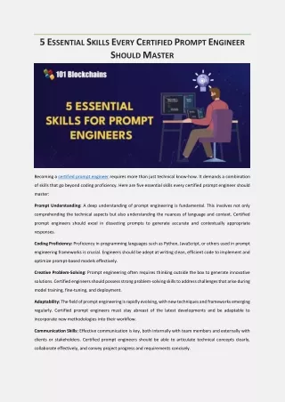5 Essential Skills Every Certified Prompt Engineer Should Master
