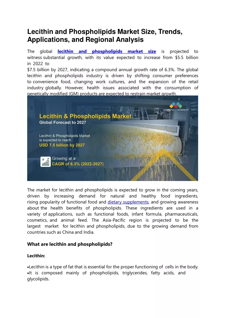lecithin and phospholipids market size trends