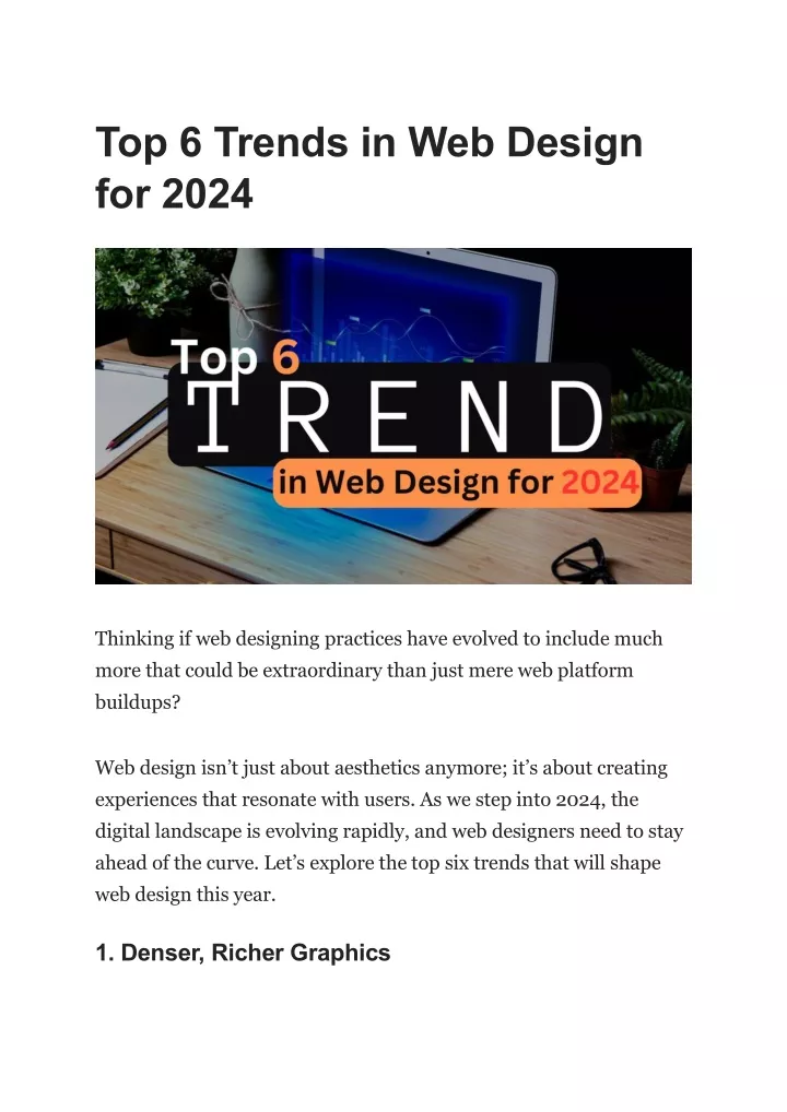 top 6 trends in web design for 2024