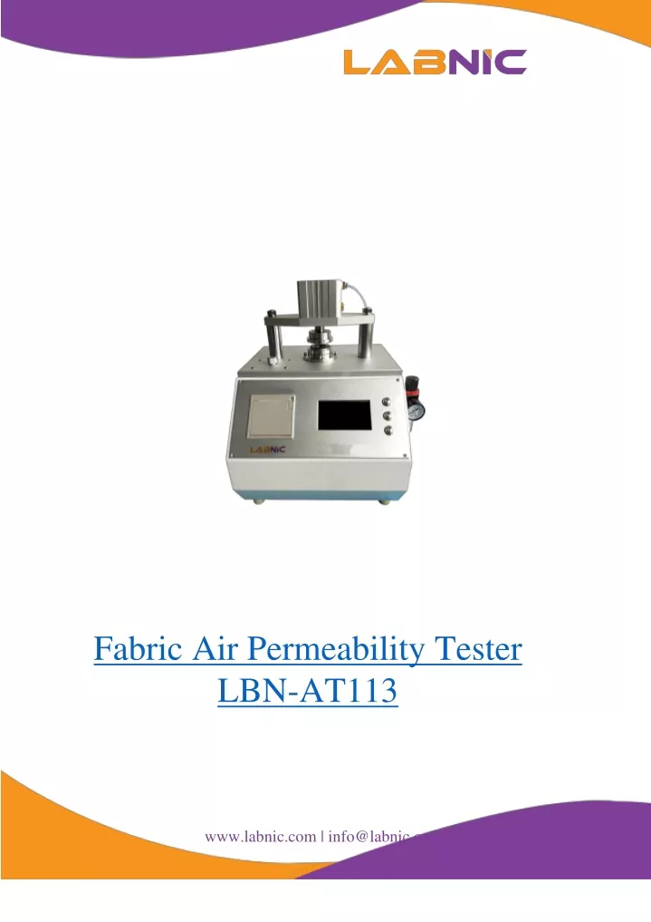f abric air permeability te s ter lbn at113