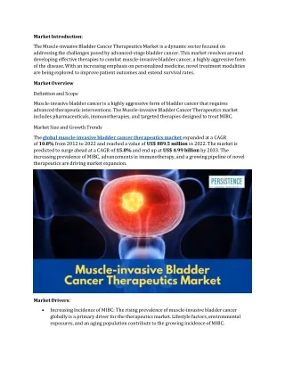 Muscle-Invasive Bladder Cancer Therapeutics Market: Focus on Leading Manufacture