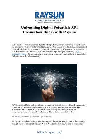 Navigating the Digital Landscape: API Connections in Dubai
