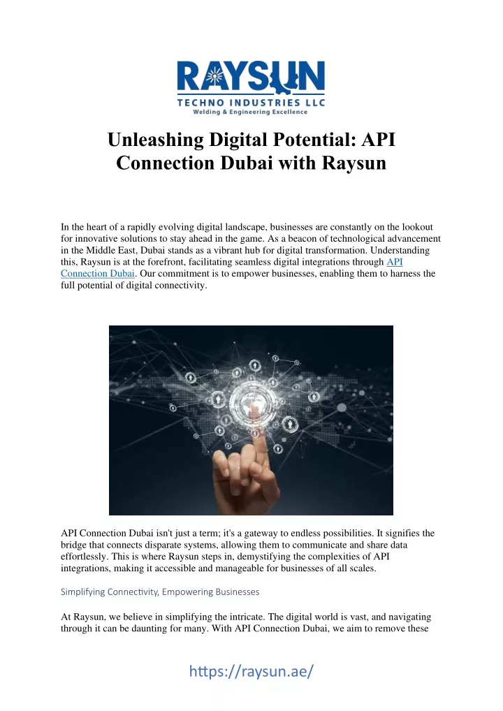 unleashing digital potential api connection dubai