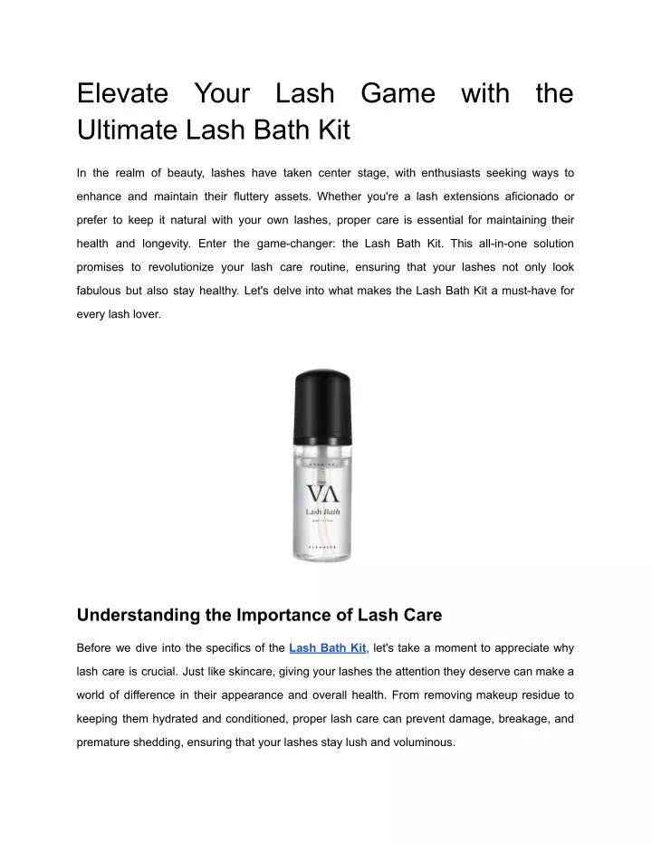 elevate ultimate lash bath kit