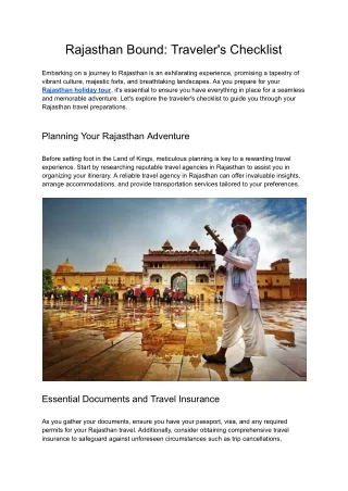 Rajasthan Bound_ Traveler's Checklist