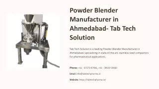 Powder Blender Manufacturer in Ahmedabad, Best Powder Blender Manufacturer in Ah