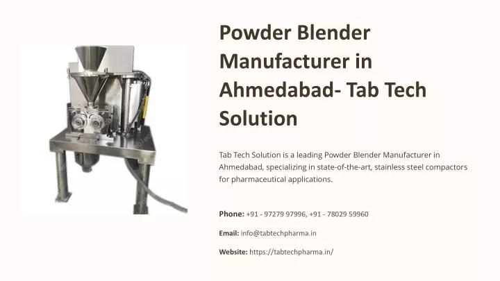 powder blender manufacturer in ahmedabad tab tech