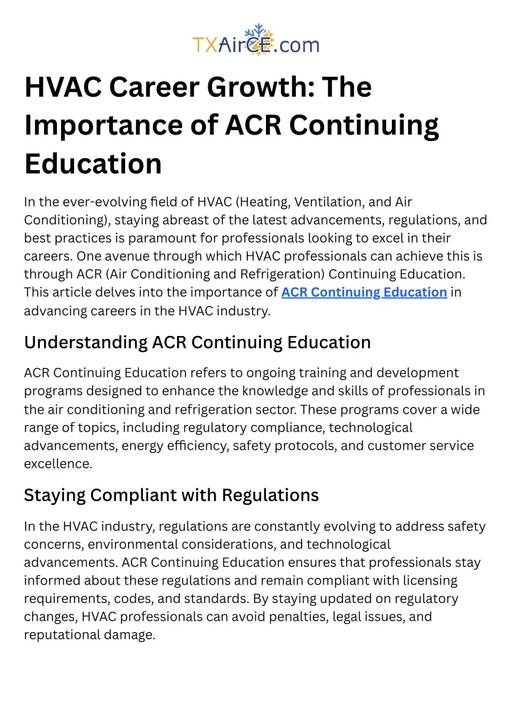 hvac career growth the importance