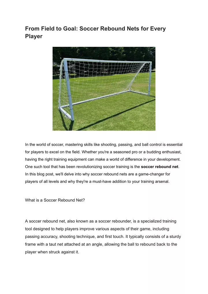 from field to goal soccer rebound nets for every