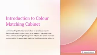 introduction to colour matching cabinet