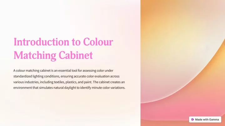 introduction to colour matching cabinet