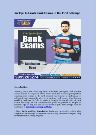 20 Tips to Crack Bank Exams in the First Attempt