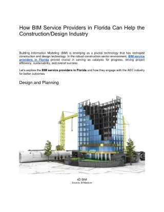 How BIM Service Providers in Florida Can Help the Construction/Design Industry