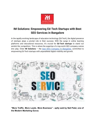 IM Solutions_ Empowering Ed-Tech Startups with Best SEO Services in Bangalore