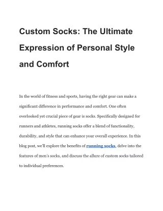Custom Socks_ The Ultimate Expression of Personal Style and Comfort