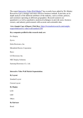 the report interactive video wall market