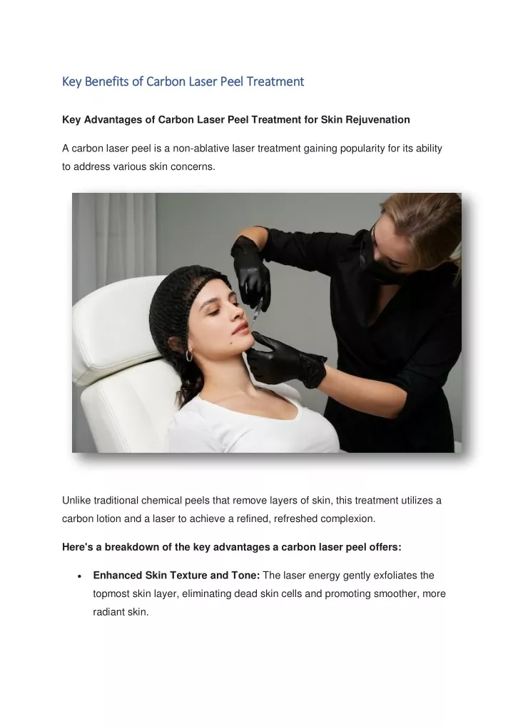 key benefits of carbon laser peel treatment