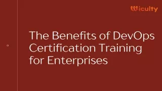 The Benefits of DevOps Certification Training for Enterprises