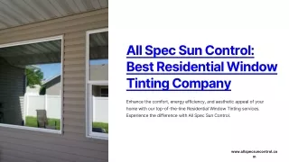 Residential Window Tinting In Jacksonville