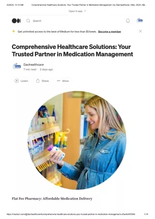 Comprehensive Healthcare Solutions: Your Trusted Partner in Medication Managemen