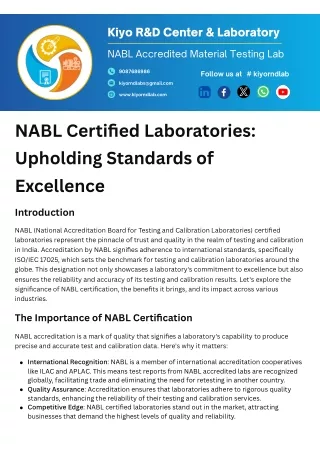 NABL certified laboratories in Chennai
