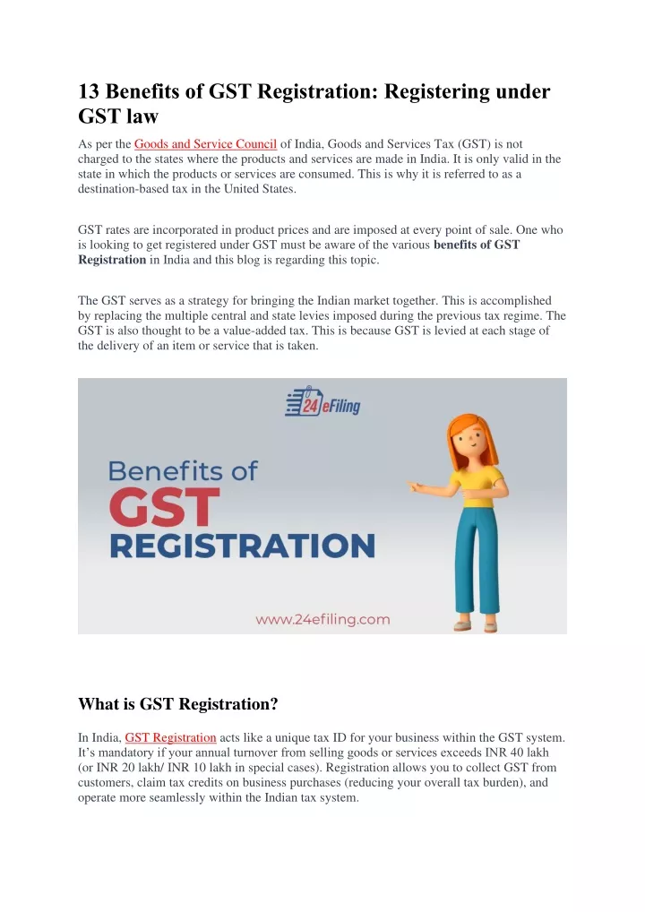 13 benefits of gst registration registering under