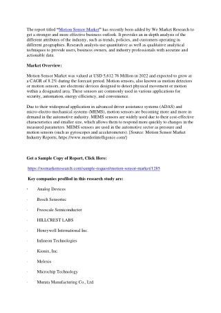 the report titled motion sensor market