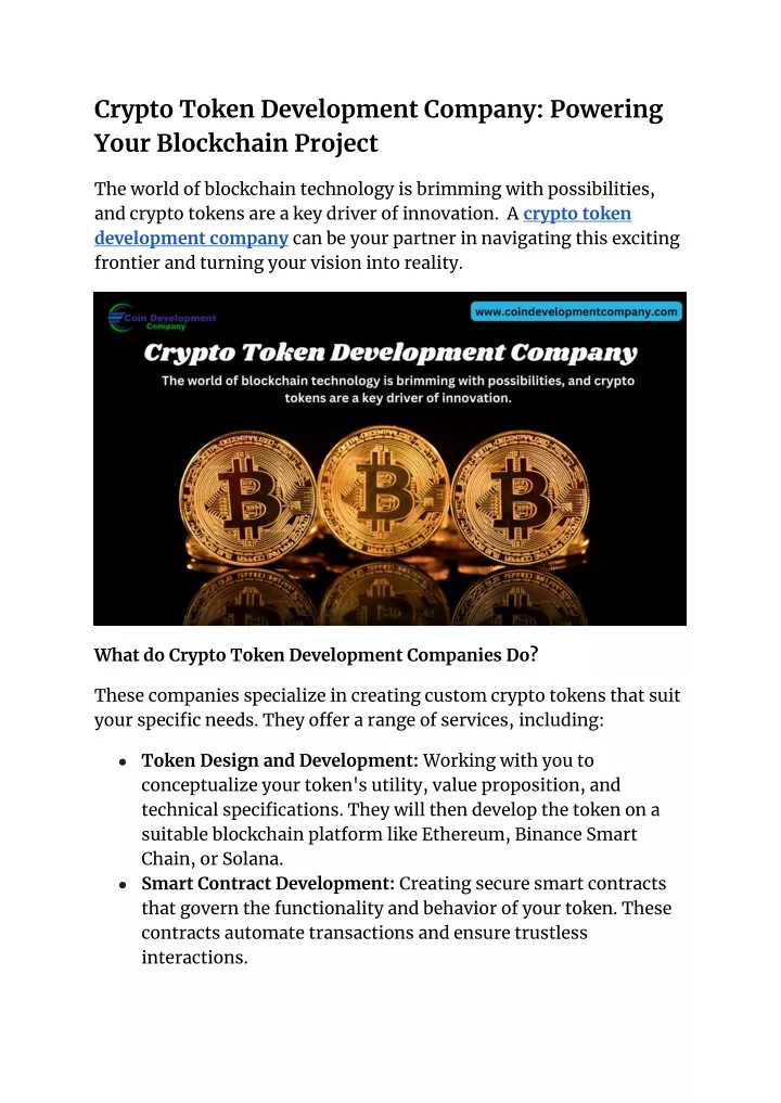 crypto token development company powering your