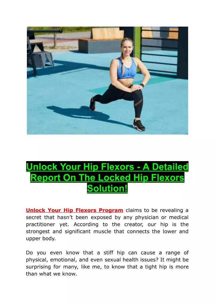 unlock your hip flexors a detailed report