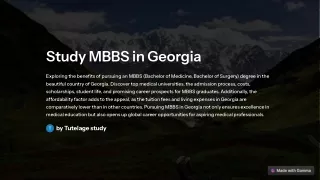MBBS in Georgia: Excellence in Medical Education Abroad