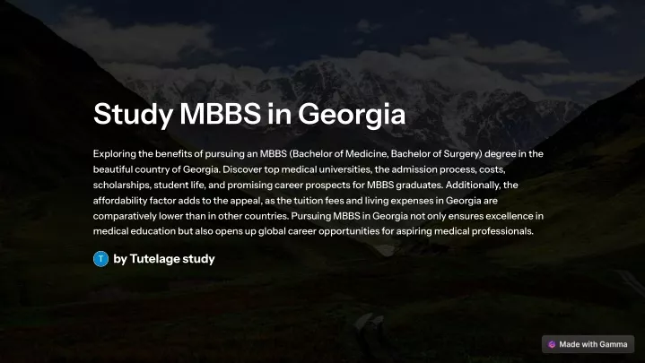 study mbbs in georgia