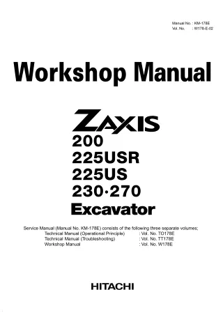 HITACHI ZAXIS 200LC EXCAVATOR Service Repair Manual