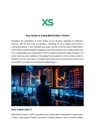 Your Guide to Using MetaTrader 5 Online
