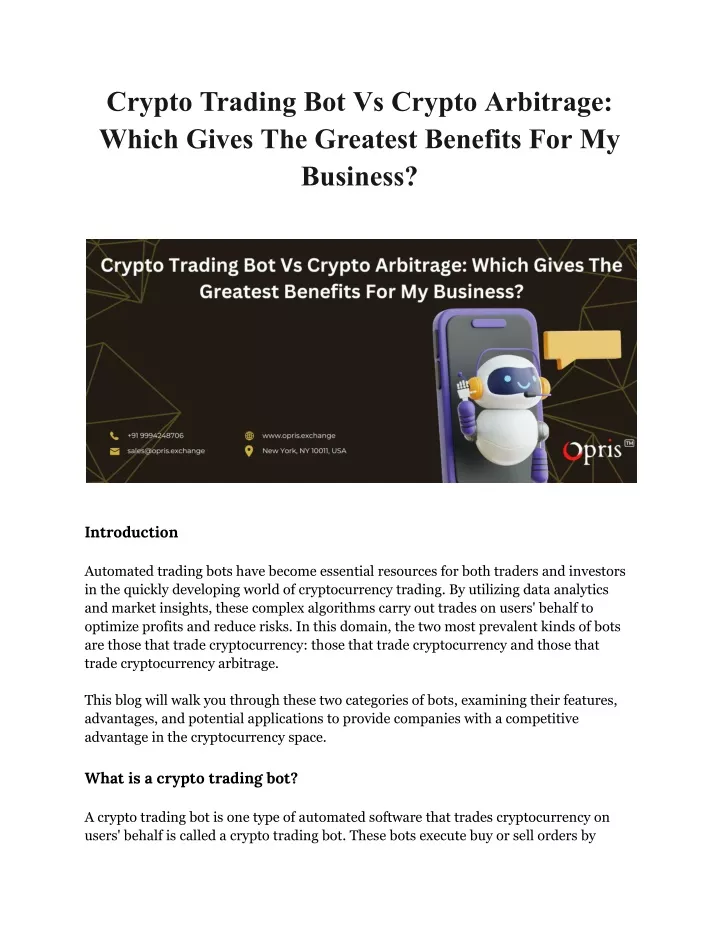 crypto trading bot vs crypto arbitrage which